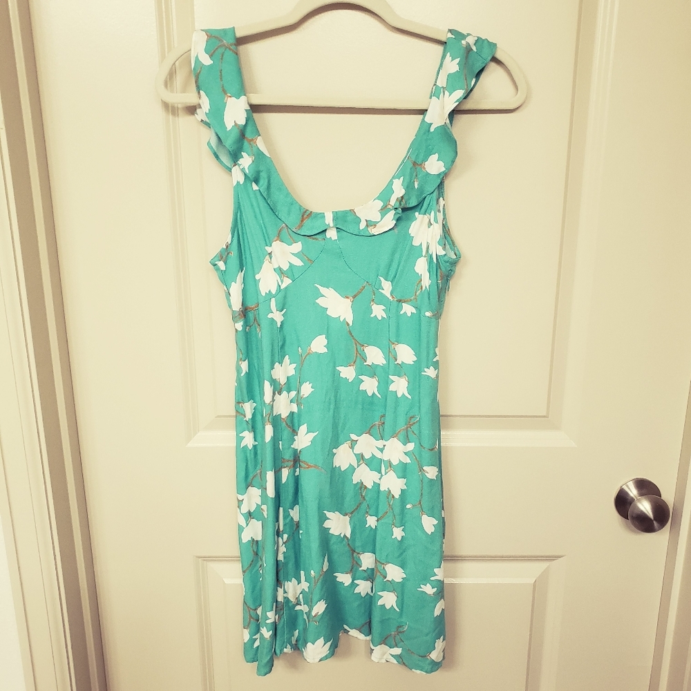 Beautiful green teal Aeropostale mini floral dress